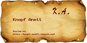 Knopf Anett névjegykártya